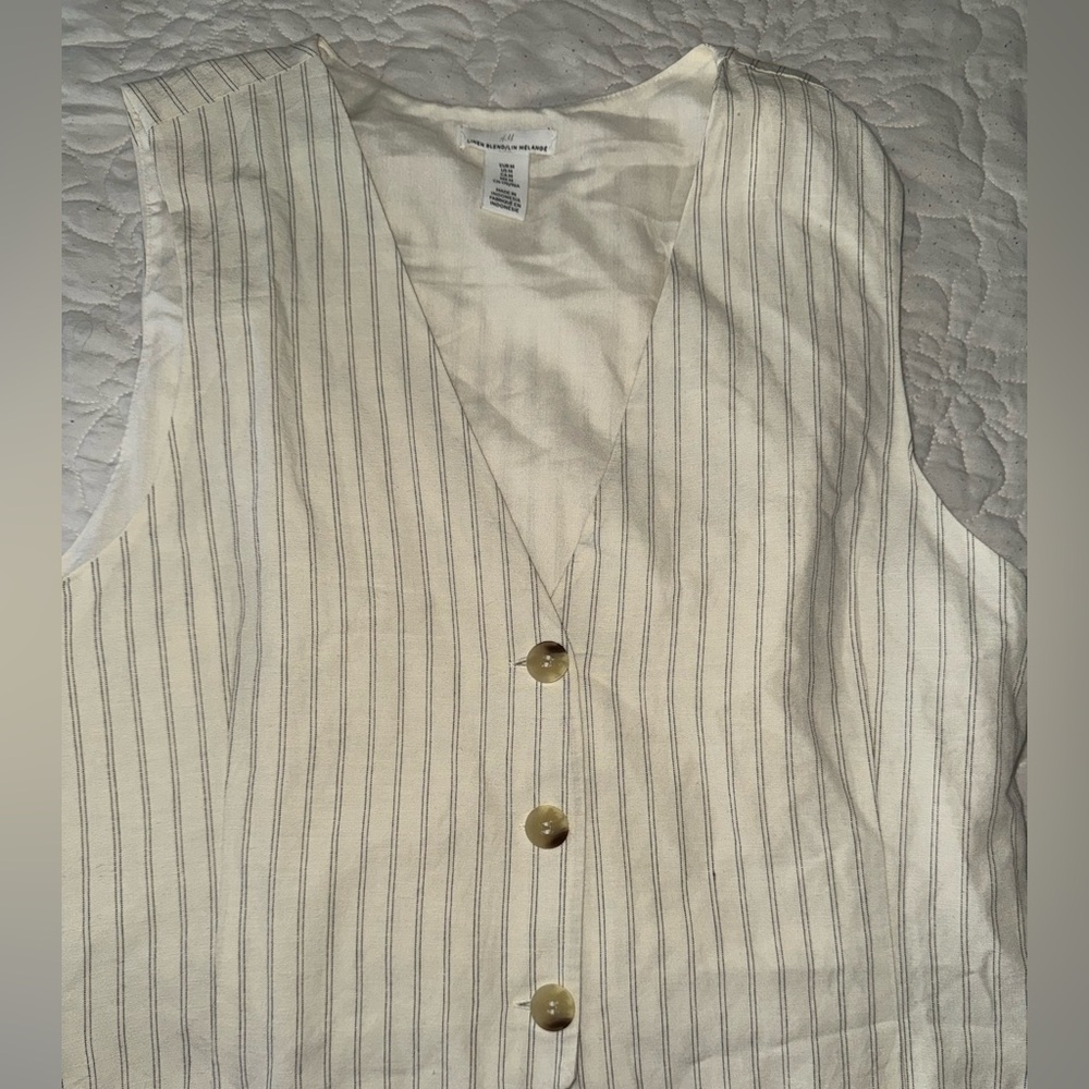 Striped Cream Vest Top